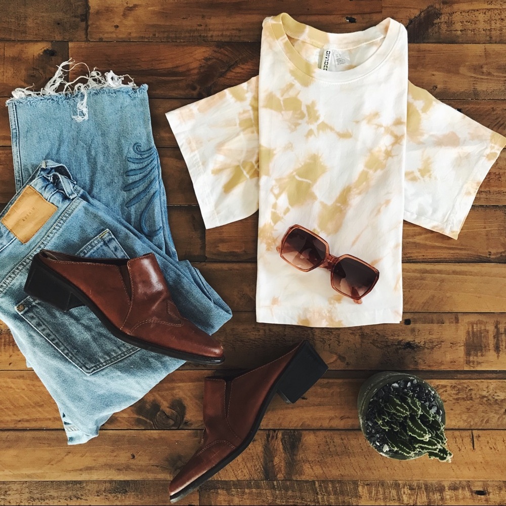 NEW Hand-Dyed 100% Cotton Oversized Cropped Top | Size S
